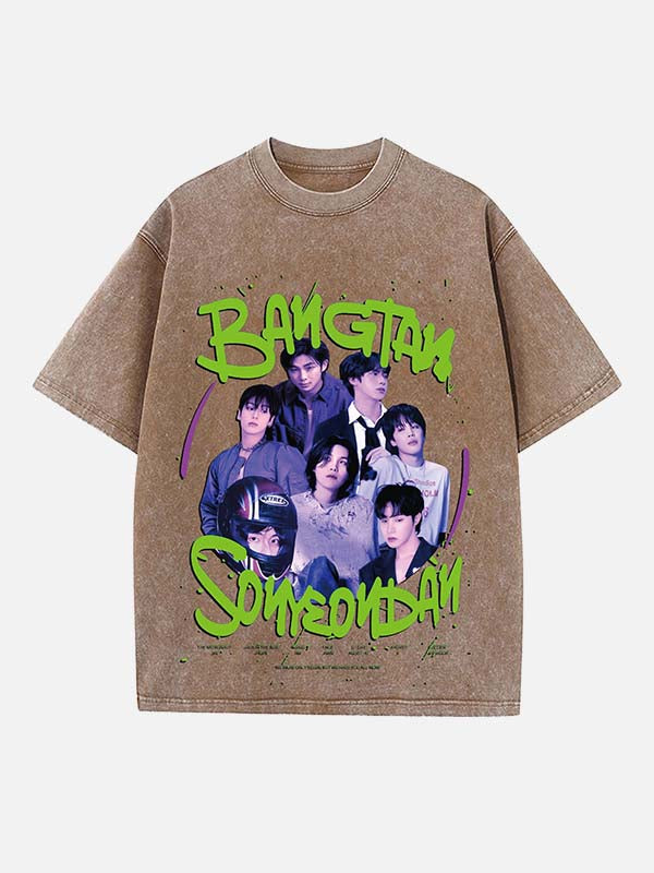 BTS Print Round Neck T-shirt