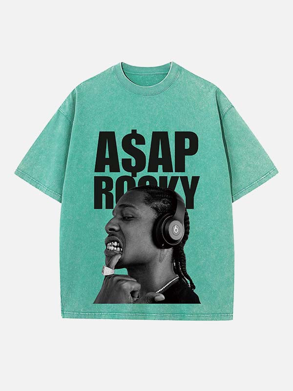 A$AP Rocky Print Round Neck T-shirt