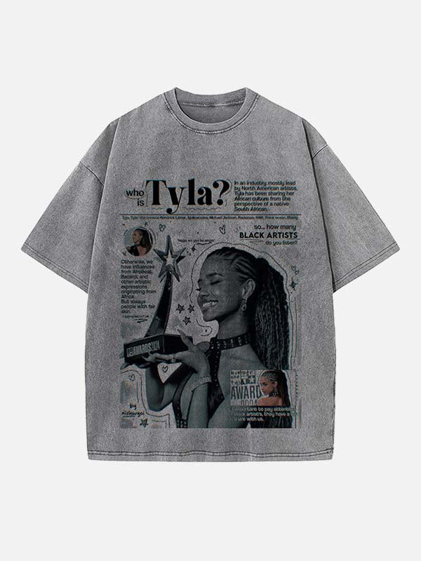 Tyla Print Round Neck T-shirt