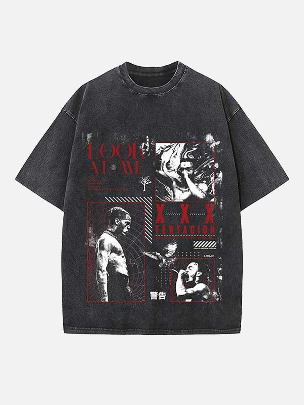 XXXTENTACION Print Round Neck T-shirt
