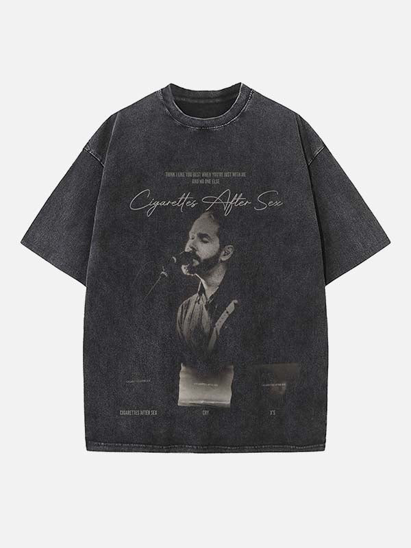 Cigarettes After Sex Print Round Neck T-shirt