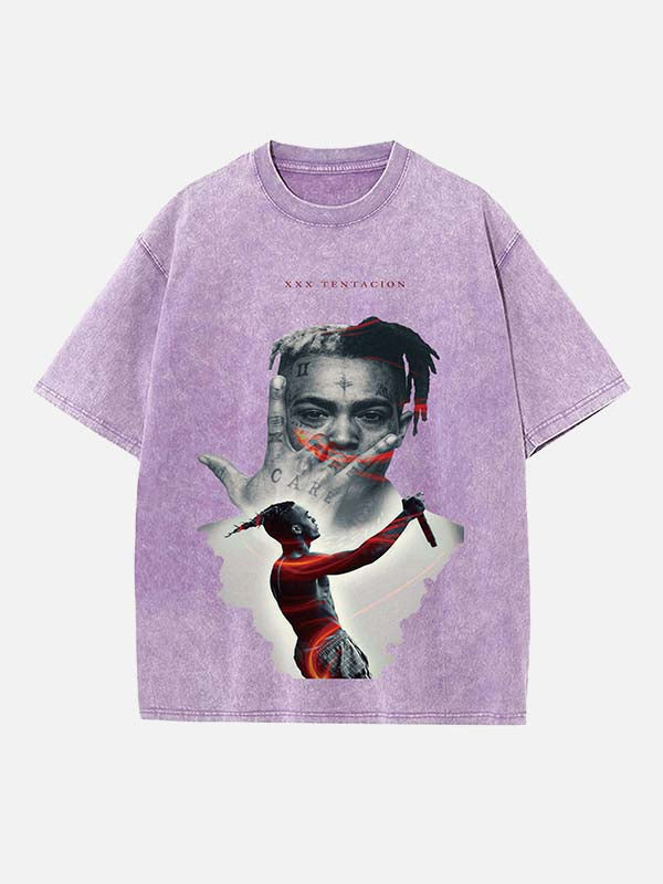 XXXTENTACION Print Round Neck T-shirt