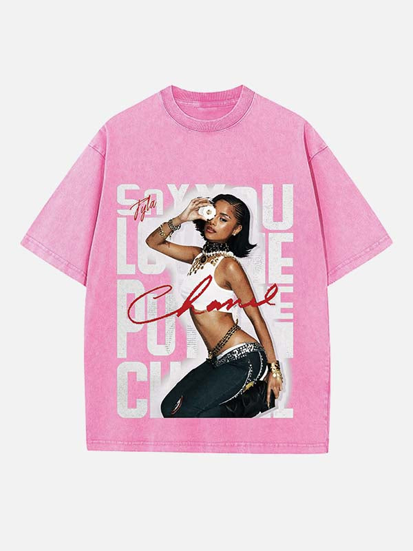 Tyla Print Round Neck T-shirt