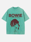 David Bowie Print Round Neck T-shirt