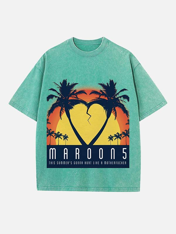 Maroon 5 Print Round Neck T-shirt