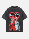 Lady Gaga & Bruno Mars Print Round Neck T-shirt