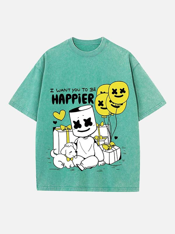 Marshmello Print Round Neck T-shirt