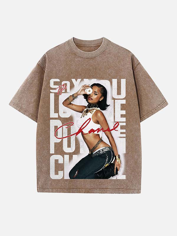 Tyla Print Round Neck T-shirt