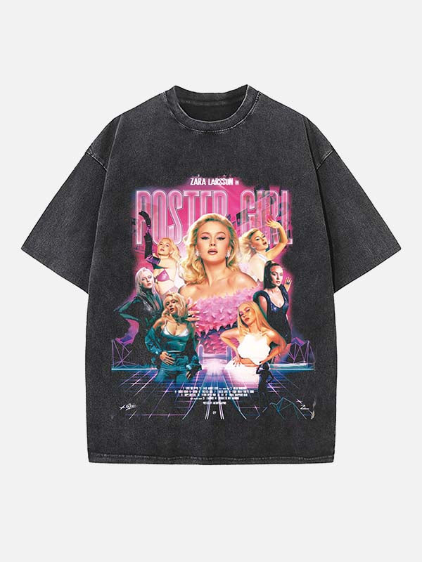 Zara Larsson Print Round Neck T-shirt
