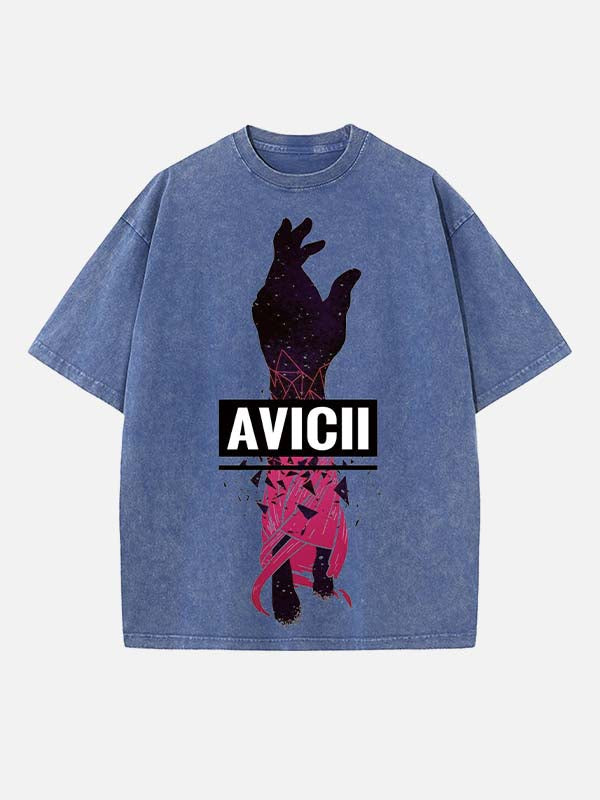 Avicii Print Round Neck T-shirt