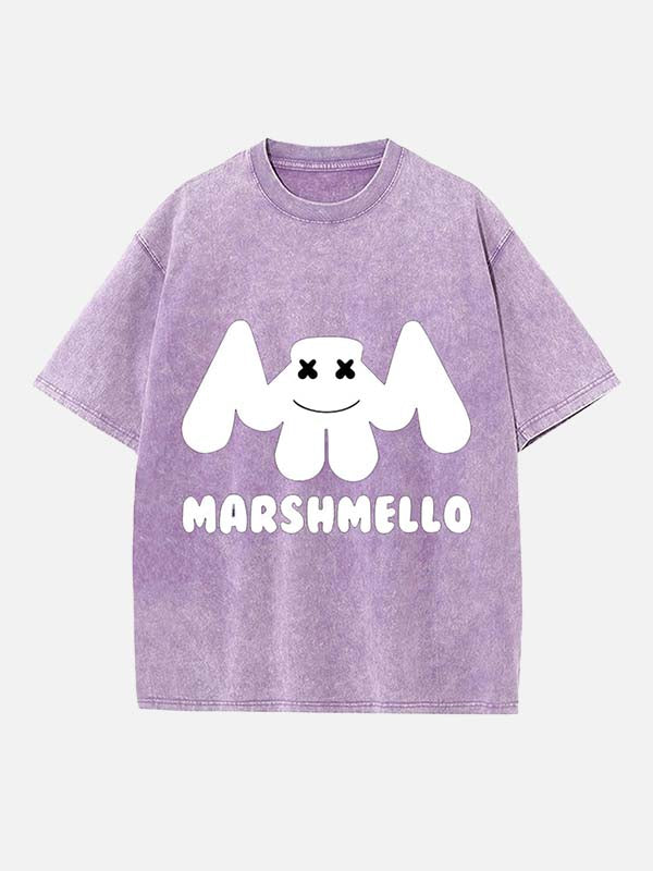 Marshmello Print Round Neck T-shirt