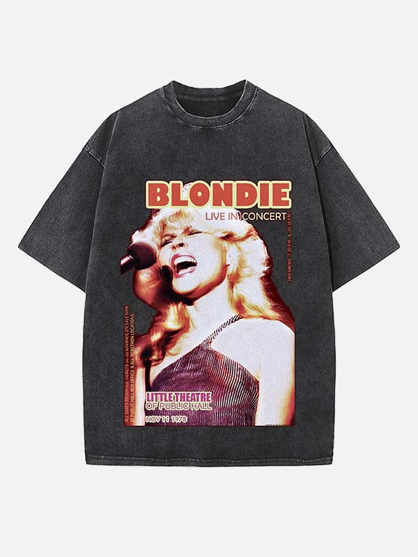 Blondie Print Round Neck T-shirt