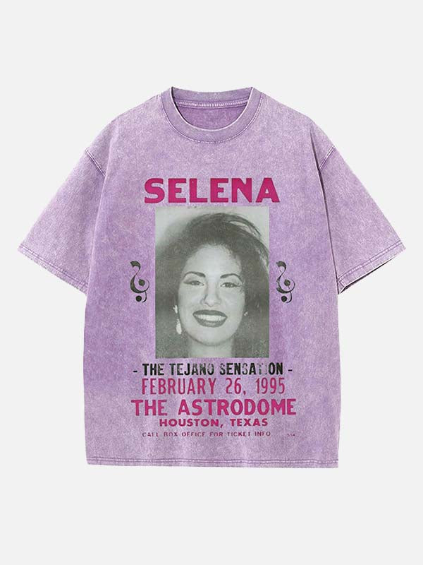 Selena Quintanilla Print Round Neck T-shirt