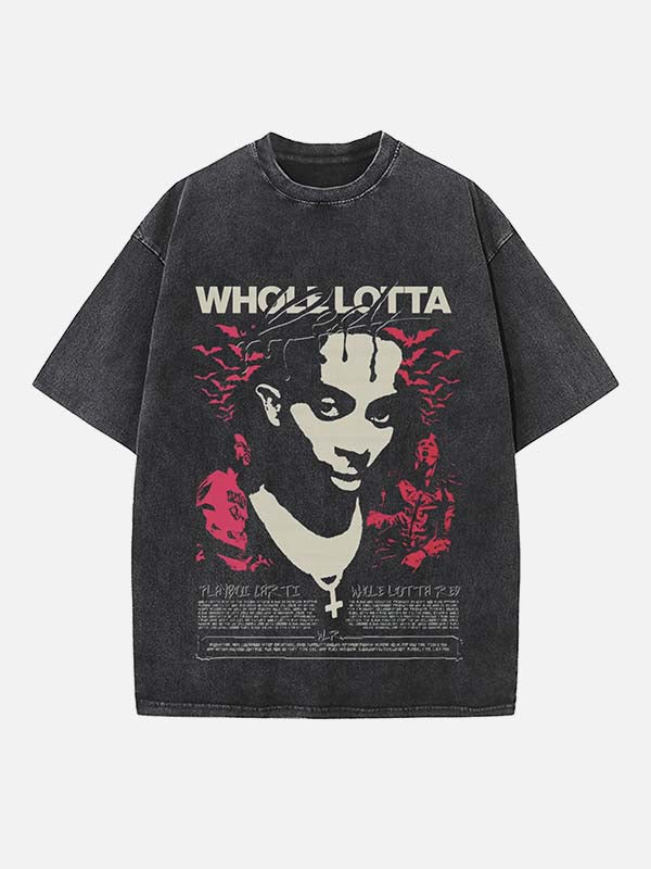 Playboi Carti Print Round Neck T-shirt