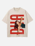 Dua Lipa Print Round Neck T-shirt