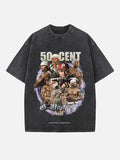 50 Cent Print Round Neck T-shirt