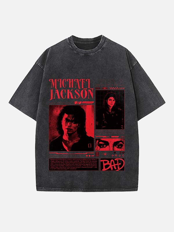 Michael Jackson Print Round Neck T-shirt