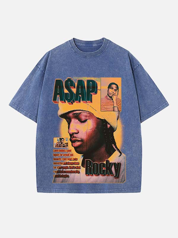A$AP Rocky Print Round Neck T-shirt