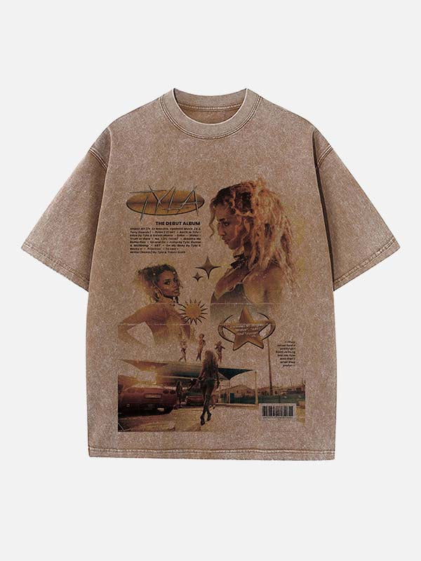 Tyla Print Round Neck T-shirt