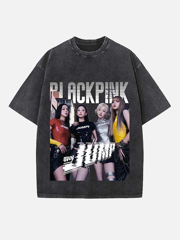 BLACKPINK Print Round Neck T-shirt