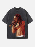 Lil Wayne Print Round Neck T-shirt