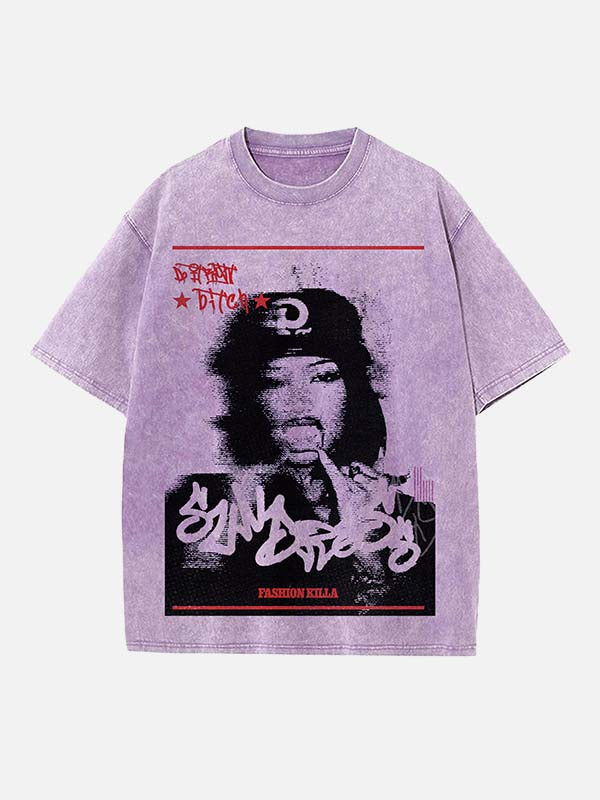 A$AP Rocky Print Round Neck T-shirt