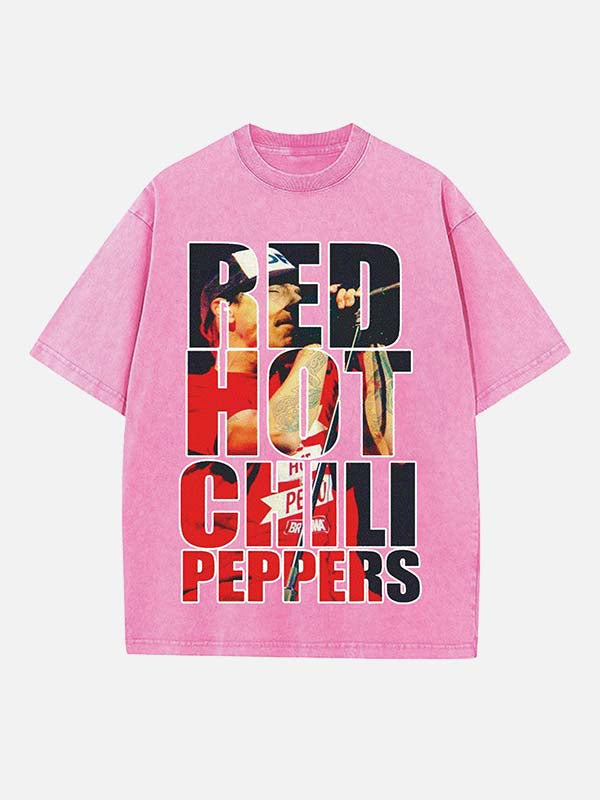 Red Hot Chili Peppers Print Round Neck T-shirt
