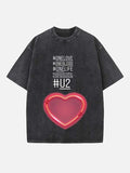 U2 Print Round Neck T-shirt