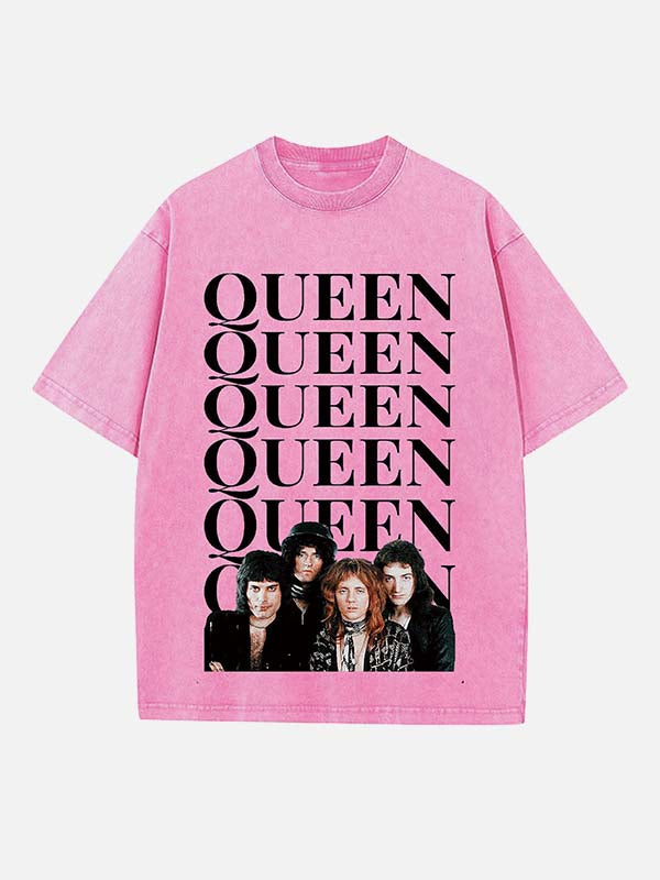Queen Print Round Neck T-shirt