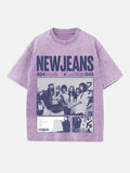 NewJeans Print Round Neck T-shirt