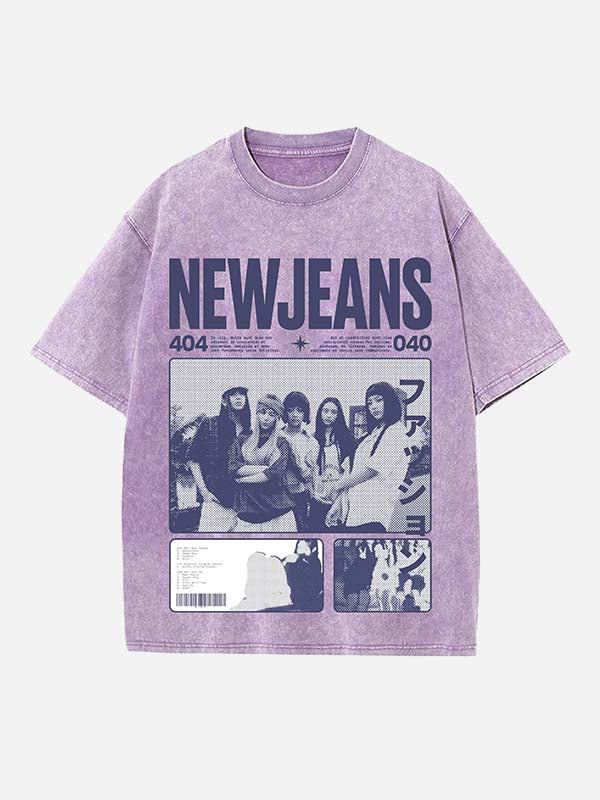 NewJeans Print Round Neck T-shirt