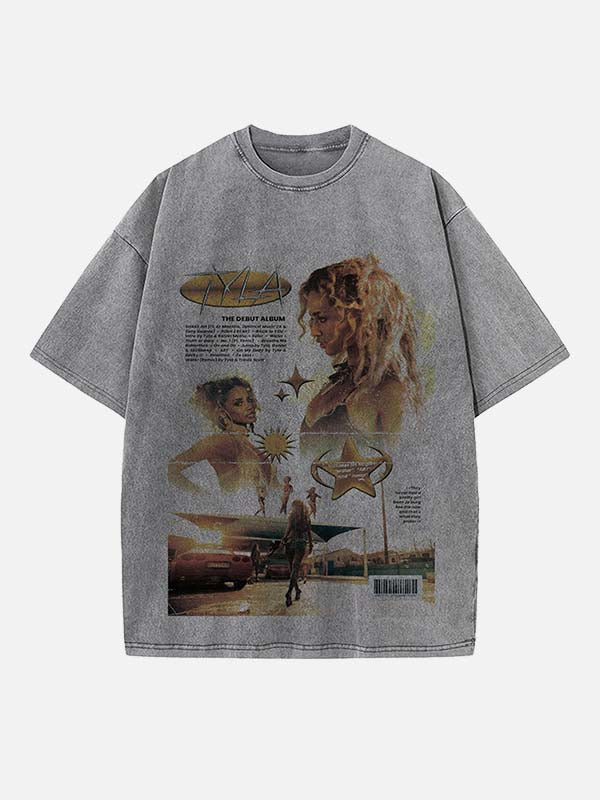 Tyla Print Round Neck T-shirt