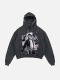 Michael Jackson Print Slant Pockets Hoodie