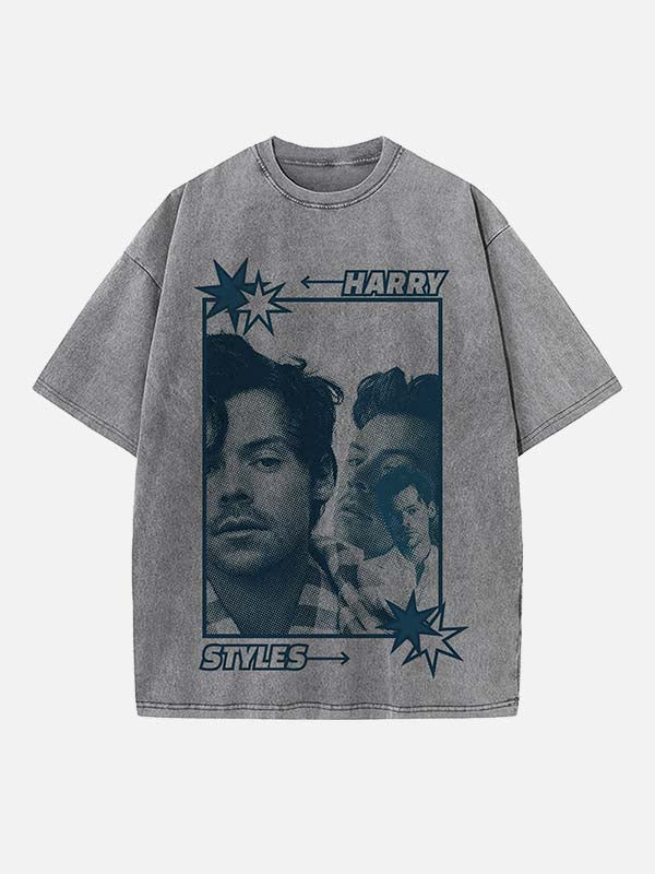 Harry Styles Print Round Neck T-shirt