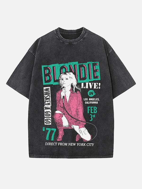 Blondie Print Round Neck T-shirt