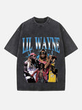 Lil Wayne Print Round Neck T-shirt