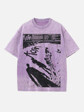 Korn Print Round Neck T-shirt