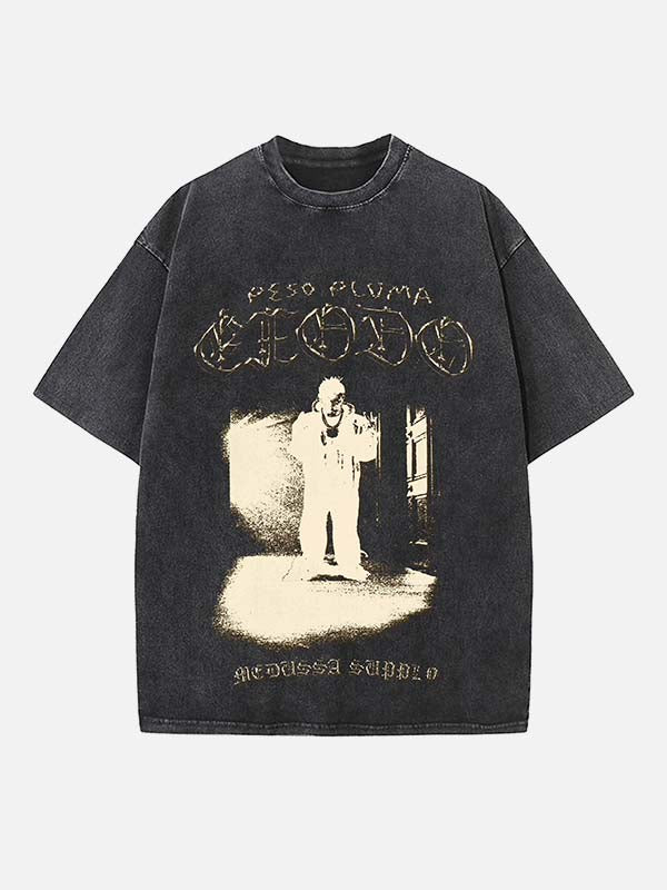 Peso Pluma Print Round Neck T-shirt