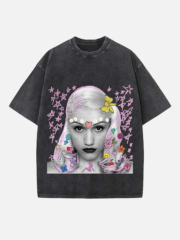 Gwen Stefani No Doubt Print Round Neck T-shirt