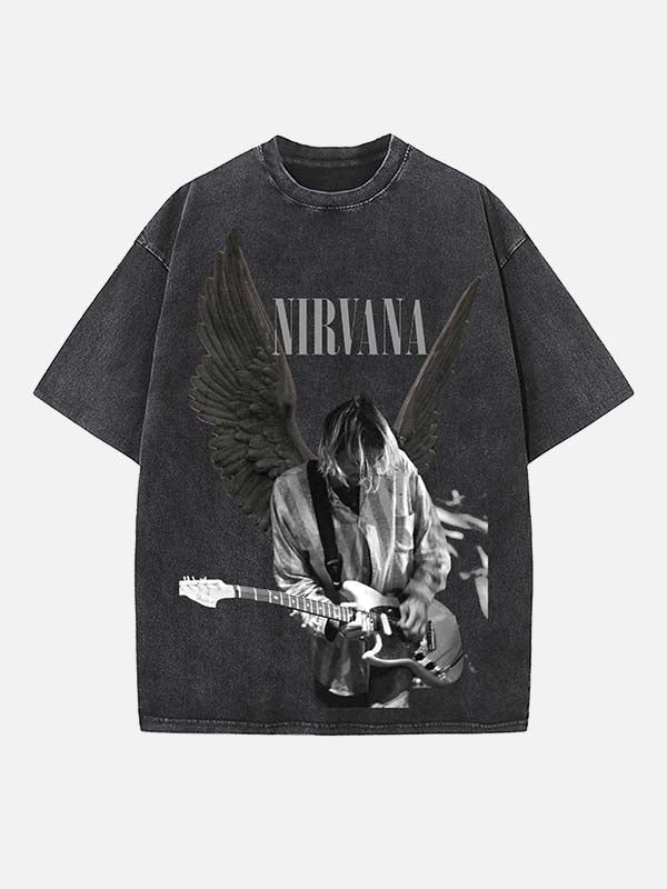 NIRVANA Print Round Neck T-shirt