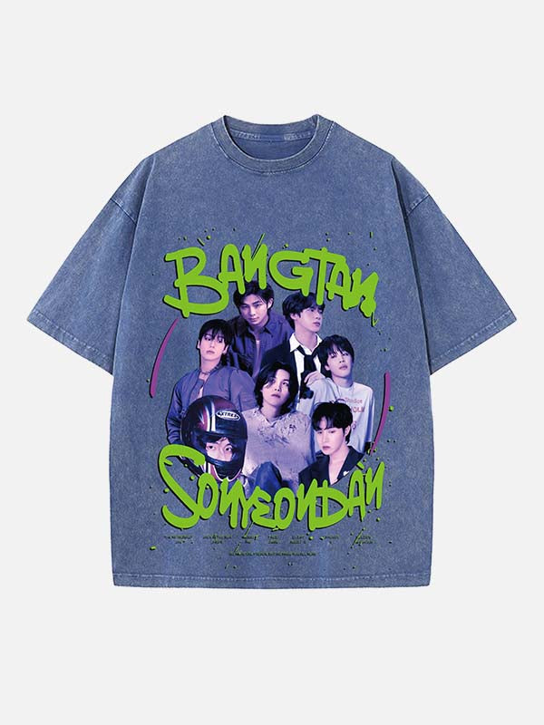 BTS Print Round Neck T-shirt