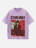 Demi Lovato Print Round Neck T-shirt
