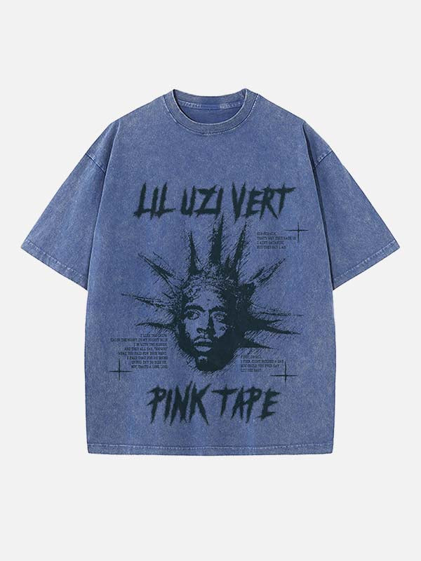 Lil Uzi Vert Print Round Neck T-shirt