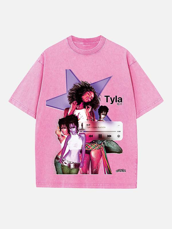 Tyla Print Round Neck T-shirt