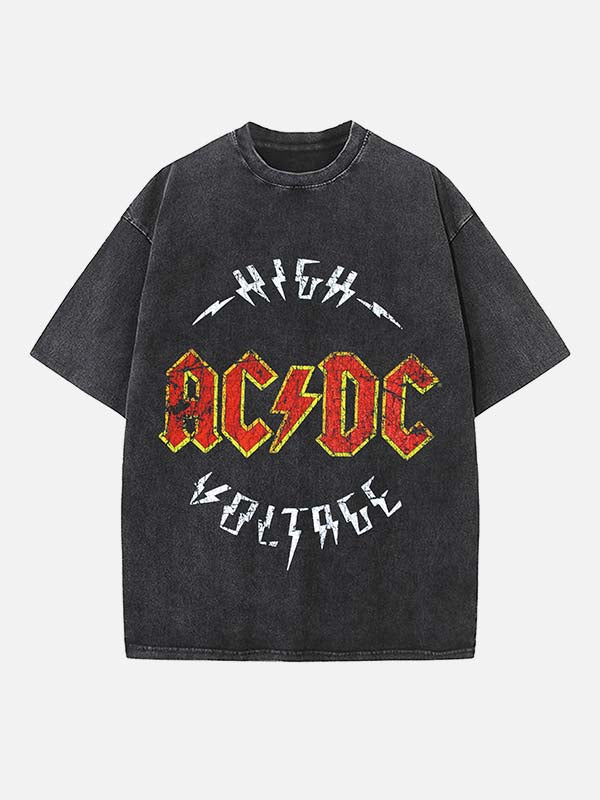 AC/DC Print Round Neck T-shirt