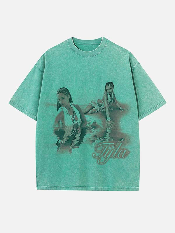 Tyla Print Round Neck T-shirt