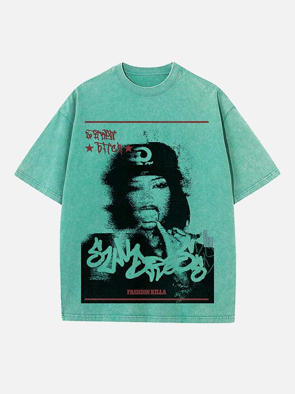A$AP Rocky Print Round Neck T-shirt
