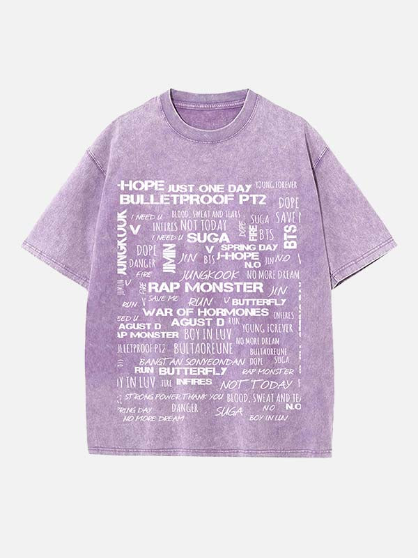 BTS Print Round Neck T-shirt