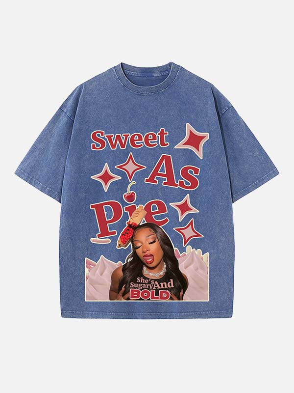 Megan Thee Stallion Print Round Neck T-shirt