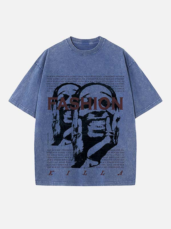 A$AP Rocky Print Round Neck T-shirt